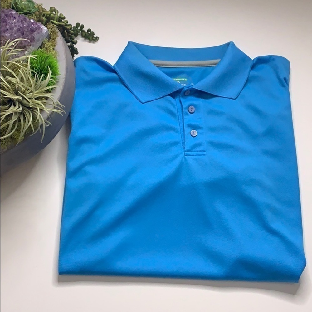 Performance concepts short sleeve polo shirt men’s bold sky blue medium